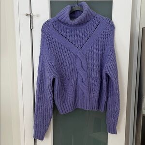 Dynamite Lavender Cable Knit Turtleneck Sweater